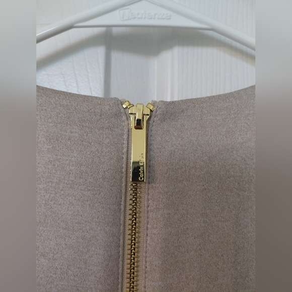 Calvin Klein Beige Dress with Gold Zipper - Picture 6 of 6